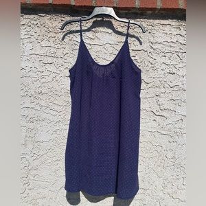 Blue and red polka dotted baby doll dress